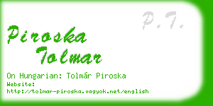 piroska tolmar business card